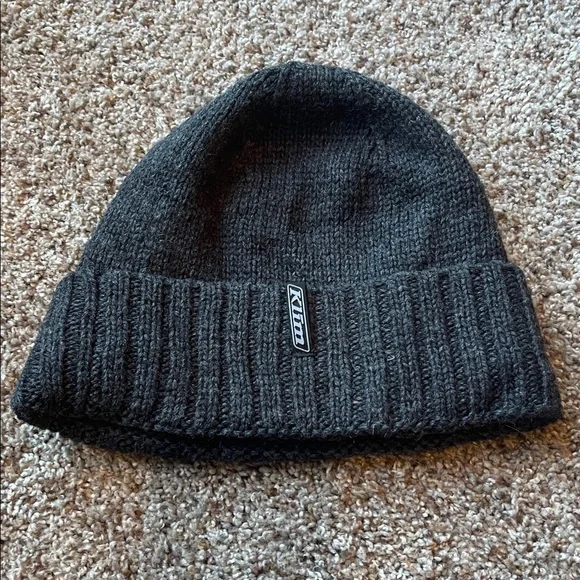 KLIM Gray knit blue logo hat NEW one size unisex - Picture 3 of 3
